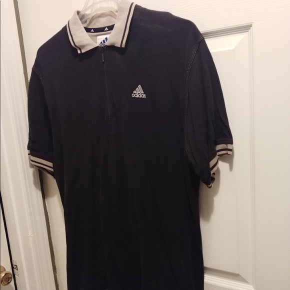 Adidas Vintage 100% Polyester half Zip-Up Polo Shirt. Men's Size Large. - Picture 2 of 6
